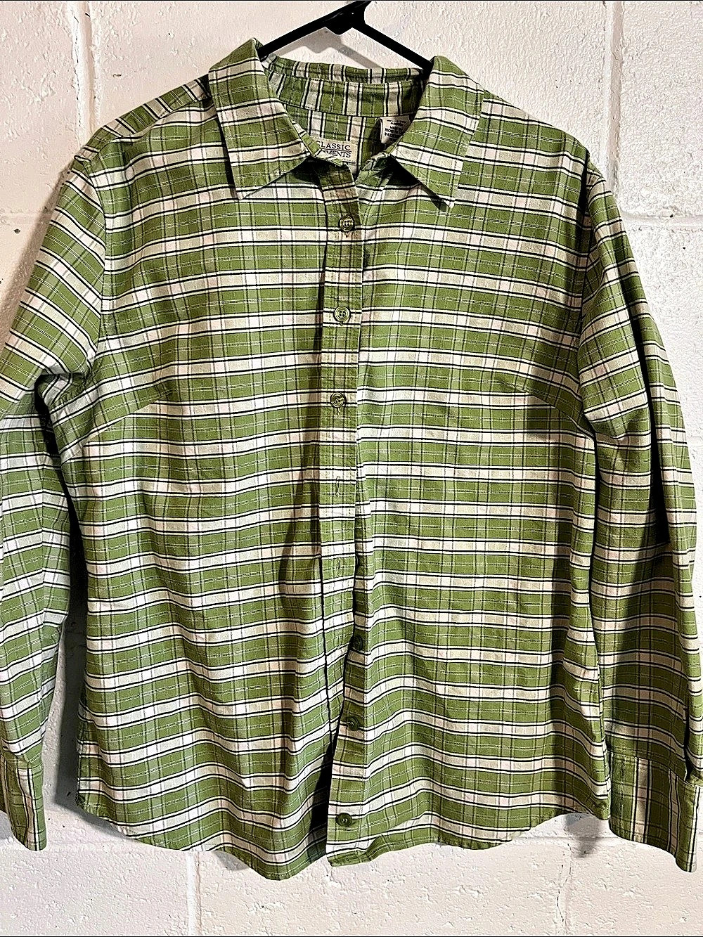 Classic Elements Plaid 100% Cotton Button Down
